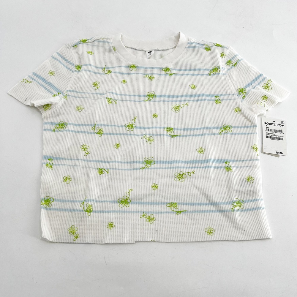 bp floral striped waffle tee 🥑🫐